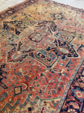 9x12 Antique Persian Heriz Rug #2970ML