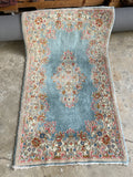 3x5 Vintage Persian French Blue Rug #3336ML