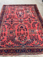8x10 Hot Coral Antique Persian Mahal #3228