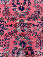 8x10 Hot Coral Antique Persian Mahal #3228