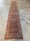 Skinny Vintage Runner / 2'7 x 13'3 Antique Persian Runner #3233