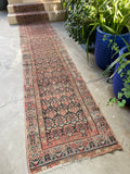 Skinny Vintage Runner / 2'7 x 13'3 Antique Persian Runner #3233