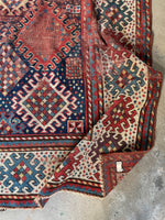 Worn Tribal Rug / 4x8 Distressed Tribal Rug #3235ML