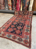 Worn Tribal Rug / 4x8 Distressed Tribal Rug #3235ML