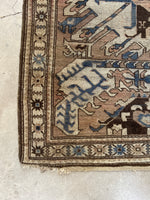 4x6 Muted Tribal Vintage Rug / 4'2 x 5'10 Antique Eagle Kazak (#1200)