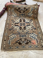 4x6 Muted Tribal Vintage Rug / 4'2 x 5'10 Antique Eagle Kazak (#1200)