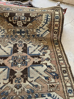 4x6 Muted Tribal Vintage Rug / 4'2 x 5'10 Antique Eagle Kazak (#1200)