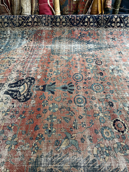 14x16 Antique Persian Rug #1269ML / 14x16 vintage Rug – Blue Parakeet Rugs