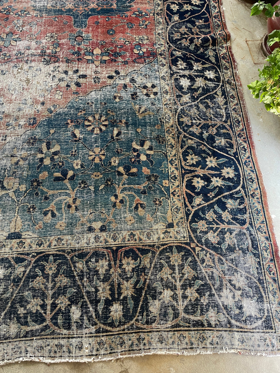 14x16 Antique Persian Rug #1269ML / 14x16 vintage Rug – Blue Parakeet Rugs