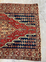 Antique Persian Rug / 4'5 x 5'9 Mazlaghan Persian Rug #1193