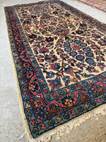 2x4 Antique Floral Persian Rug #4175/ Kerman Persian Rug