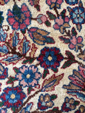 2x4 Antique Floral Persian Rug #4175/ Kerman Persian Rug