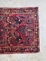 Antique Persian Scatter Rug / 2x4 Sarouk Rug #4172