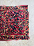 Antique Persian Scatter Rug / 2x4 Sarouk Rug #4172