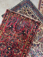 Antique Persian Scatter Rug / 2x4 Sarouk Rug #4172