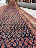 Antique Persian Runner / 4' x 16'4 Persian Malayer #4346