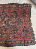 Battered and Bruised Soumak Flat Weave / 4'7 x 8'9 Rug #4572ML