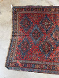 Battered and Bruised Soumak Flat Weave / 4'7 x 8'9 Rug #4572ML