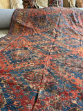 Battered and Bruised Soumak Flat Weave / 4'7 x 8'9 Rug #4572ML