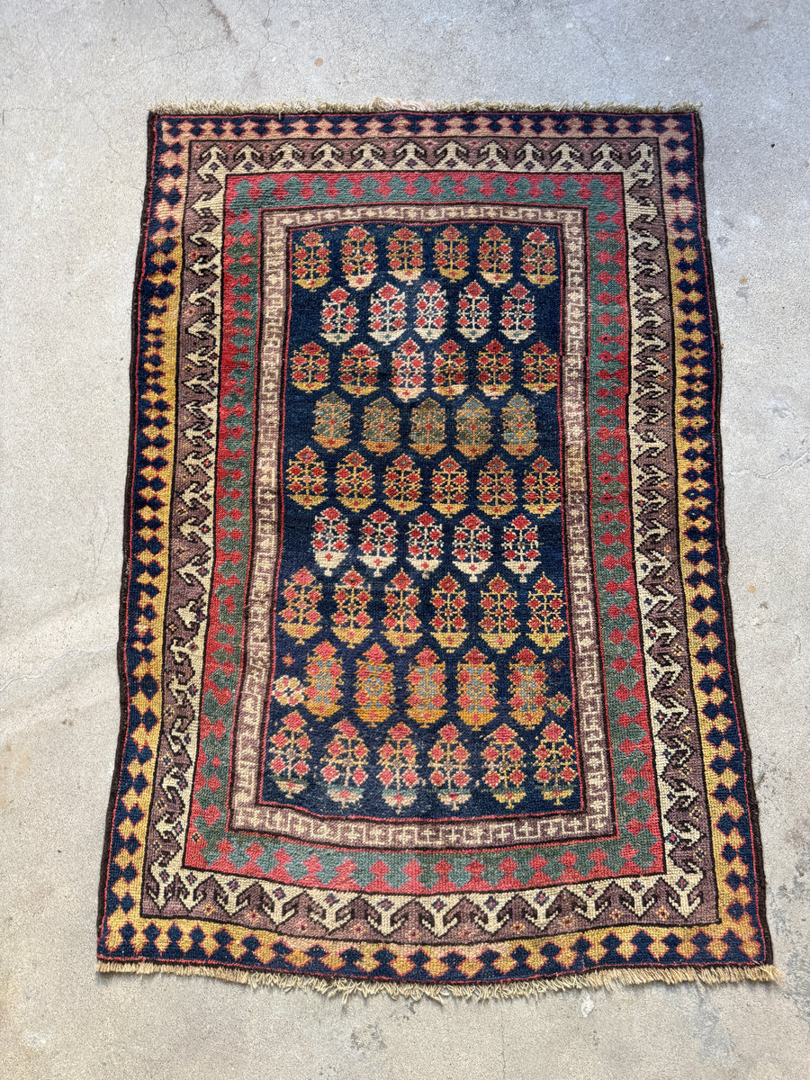 Small Antique Tribal Rug – Blue Parakeet Rugs