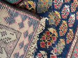 Small Antique Tribal Rug / 3'5 x 4'9 Antique Caucasian Rug #4355