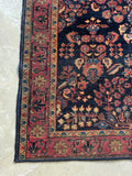 Small Antique Navy Sarouk Rug / 4'4 x 6'4 Sarouk Rug #4356