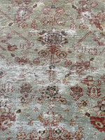 Worn Persian Rug / 9'5 x 12'8 Persian Mahal #3367