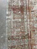 Worn Persian Rug / 9'5 x 12'8 Persian Mahal #3367