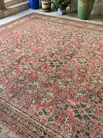 Square Vintage Rug / 11'8 x 12'8 Oushak Rug #3370