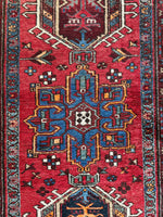 Persian Vintage Runner / 3x11 Antique Heriz Runner #4186