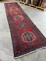 Persian Vintage Runner / 3x11 Antique Heriz Runner #4186