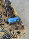 7x10 Warm Sand and Blue Flat Weave Kilim #3351