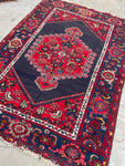 4'4 x 6'2 Vintage Tribal Persian rug #2320 - Blue Parakeet Rugs