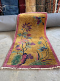 2x4 Antique Chinese Art Deco Rug with Butterfly #4363