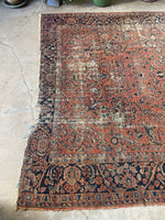 9x12 Worn Floral Persian Rug #3378