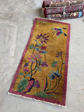 2x4 Antique Chinese Art Deco Rug with Butterfly #4363