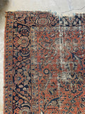 9x12 Worn Floral Persian Rug #3378