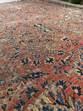 9x12 Worn Floral Persian Rug #3378