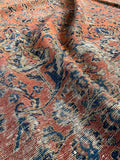 9x12 Worn Floral Persian Rug #3378