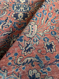 9x12 Worn Floral Persian Rug #3378