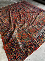 Antique Persian Salmon Sarouk Rug #3607