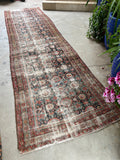 3'6 x 12'8 Worn Mina Khani Design Persian Runner #2980