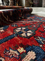 Antique Persian Rug / 3'7 x 6'3 Worn Vintage Kurdish Tribal Wool Rug #3624