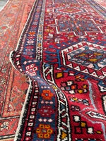 Narrow Skinny Persian Vintage Runner / 2'11 x 11'1 Gharajeh Heriz Runner #1209