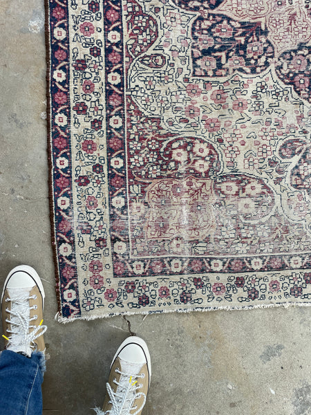 Pursion Rug Worn Worn Persian Rug / 4'6 x 5'10 Antique Persian Lavar Rug #3113 – Blue ...