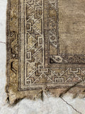 3' x 4'2 Neutral Antique Prayer Rug #2995ML / 3x4 vintage rug