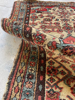 Small Persian Rug / 2'7 x 3'8 Antique Persian Hamadan Rug #1553