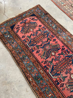Small Antique Persian Rug / 2'9 x 5' Persian Malayer Rug #3118