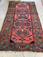 Small Antique Persian Rug / 2'9 x 5' Persian Malayer Rug #3118