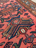 Small Antique Persian Rug / 2'9 x 5' Persian Malayer Rug #3118